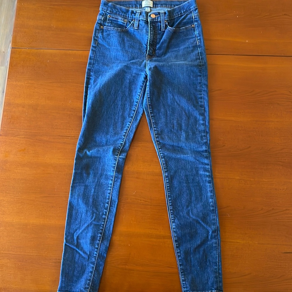 J Crew 9” High Rise Toothpick Jeans 28T